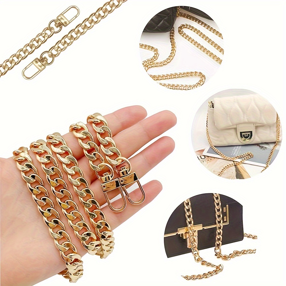47 Inch Purse Chain Strap Shoulder Crossbody Replacement Straps with Metal  Buckles, Gold Chain Strap for Purse Crossbody Handbag (Gold)