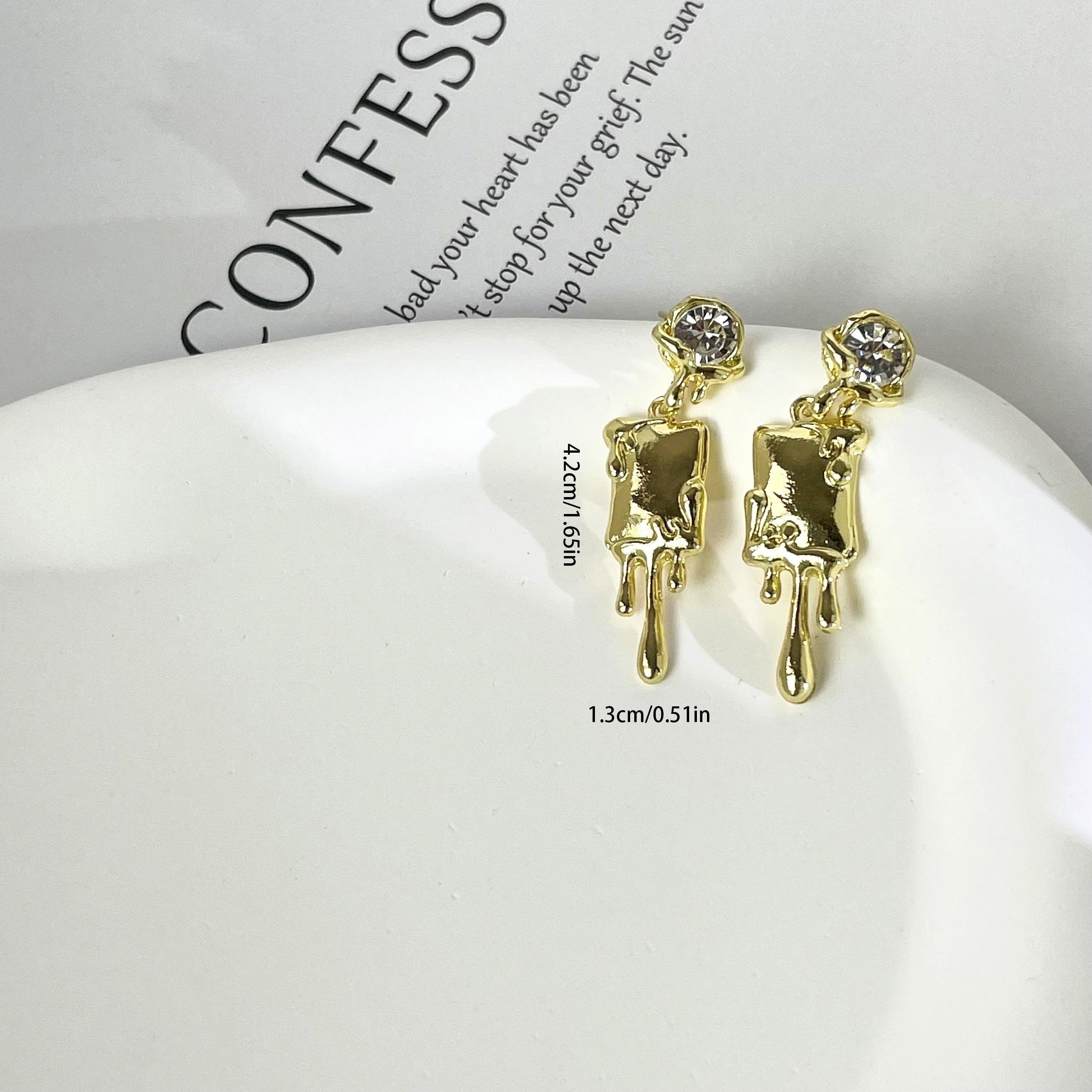 Melting Drop Wax Earrings Unisex