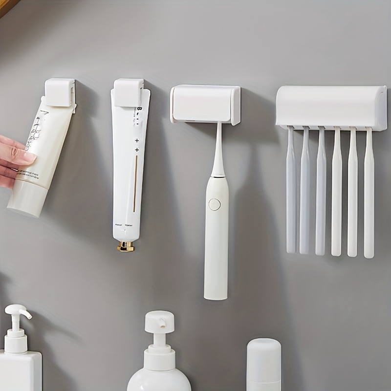 Soporte de pared para cepillo de dientes eléctrico para baño, sin rastro  colgador de cepillo de dientes, ahorro de espacio, accesorios de baño -  AliExpress