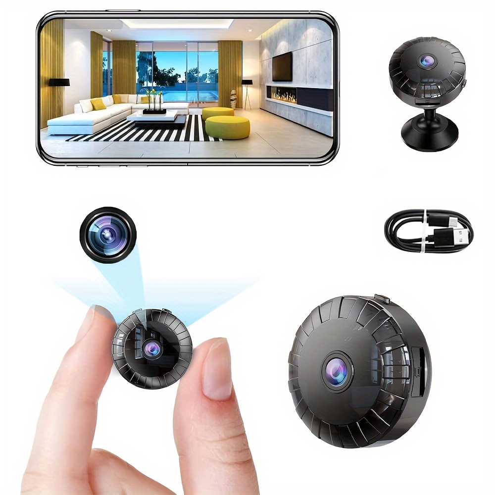 Mini cámara espía WiFi, cámaras ocultas más pequeñas HD1080P para  vigilancia de seguridad en el hogar con video, pequeña cámara portátil para  niñera