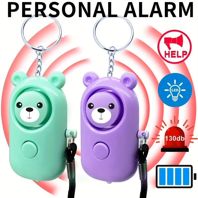 2pcs Verde+Morado 130dB Mujeres Alarma Personal Estudiantes - Temu Chile