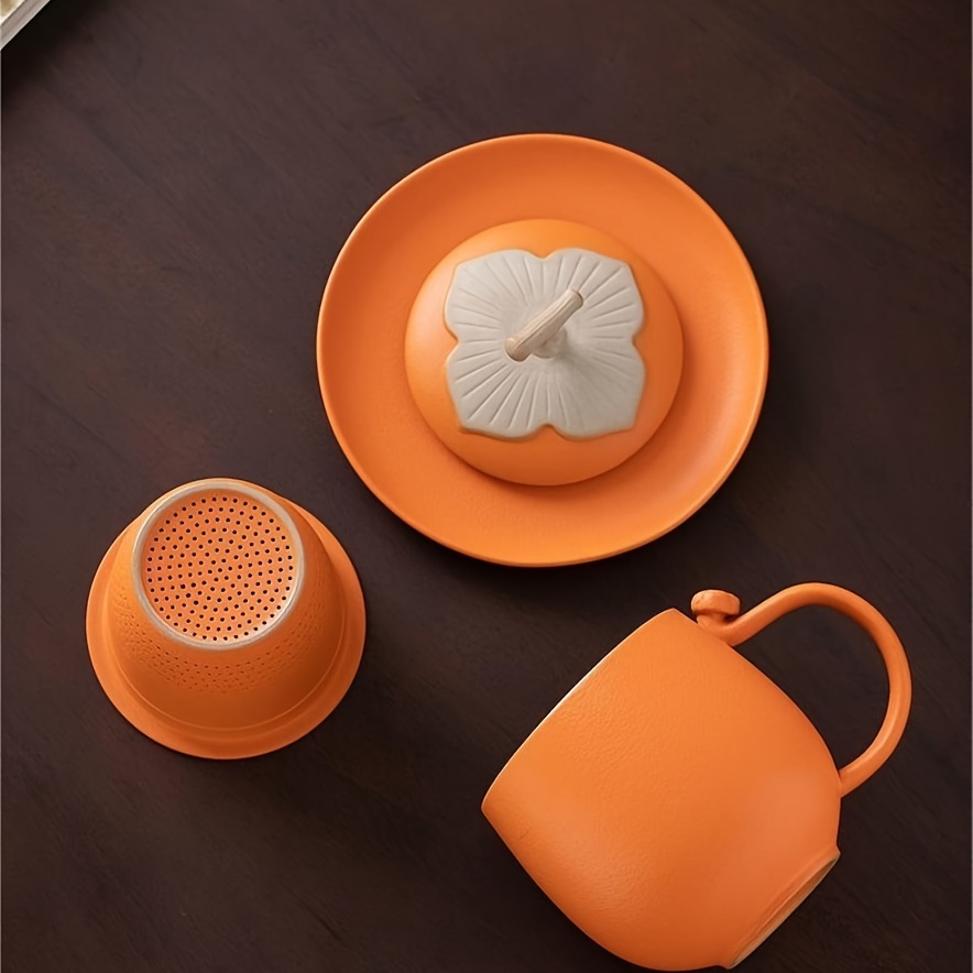 Tea Cup With Infuser And Lid And Strainer Saucer Ceramic Tea - Temu