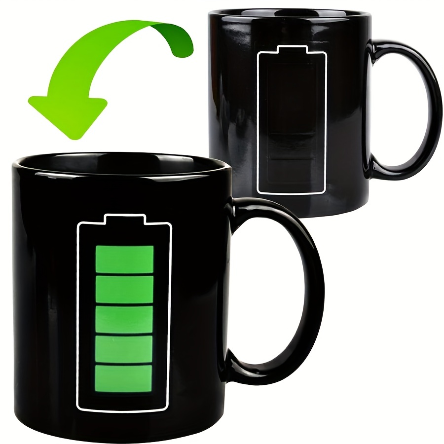 Creative Battery Magic Mug Heat Changing Sensitive Funny Mug Cool Coffee &  Tea Unique Magic Color Changing Cup Novelty Gifts - AliExpress