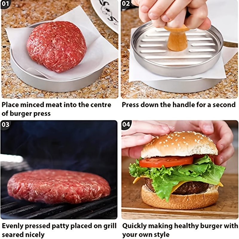 Presse à hamburger en acier inoxydable, presse à hamburger de