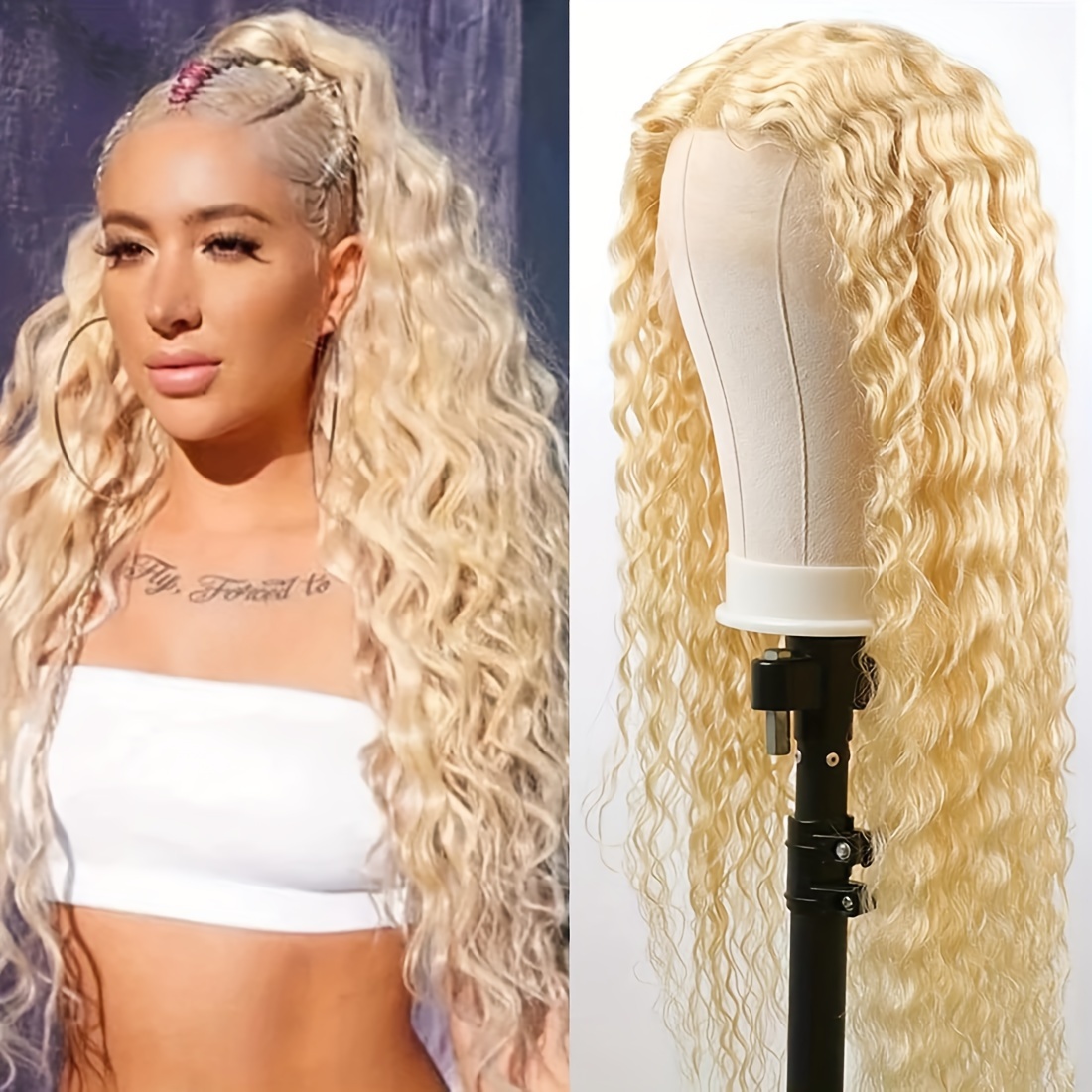 WIGIRL 613 Blonde Lace Front Wig Human Hair 13x4 Deep Wave Lace Front Wig Human Hair Pre Pulled Baby Hair HD Lace Front Wig Female Human Hair 13x4 Deep Wave Lace Front Wig 250