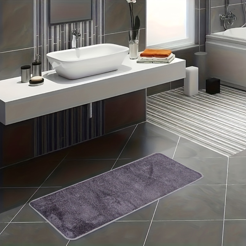 2pcs Plush Absorbent Bathroom Floor Mat Non slip Kitchen Mat Machine Washable