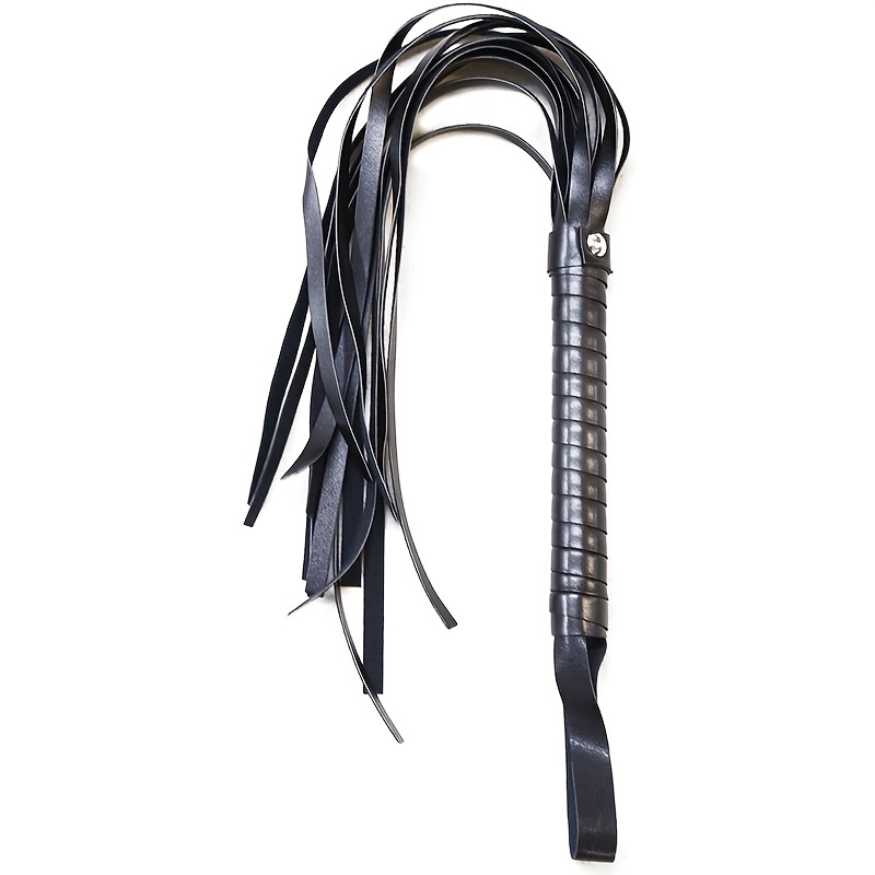  IDS Black Faux Leather 23 Rope Flogger Whip, Sex Role Play Kit  : Health & Household