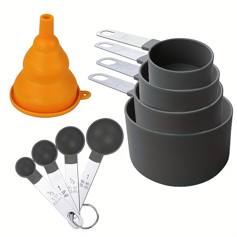 9pcs Measuring Cups And Spoons Set, Plastic Measure Cups With