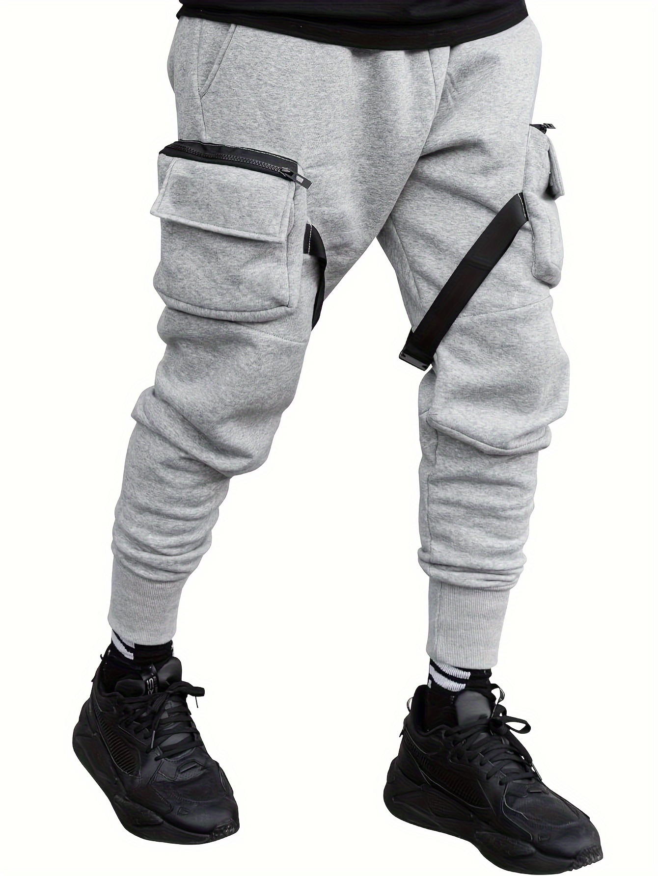 Mens Pants Pocket Drawstring Winter Solid Color Mens Sports Joggers Loose  Gym Thick Sweatpants Trousers