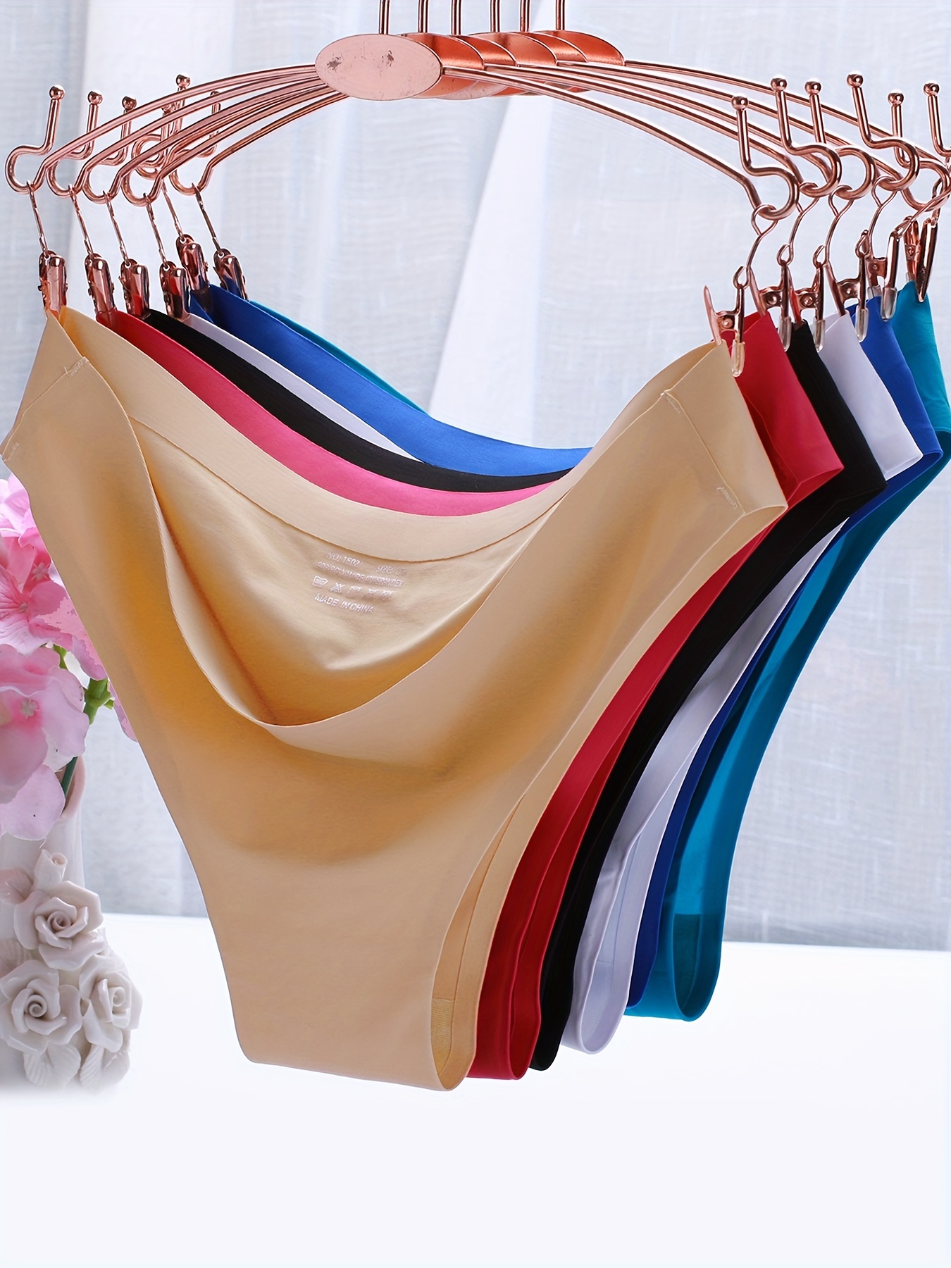 Solid Hipster Panties Comfy Soft Seamless Stretch Panties - Temu