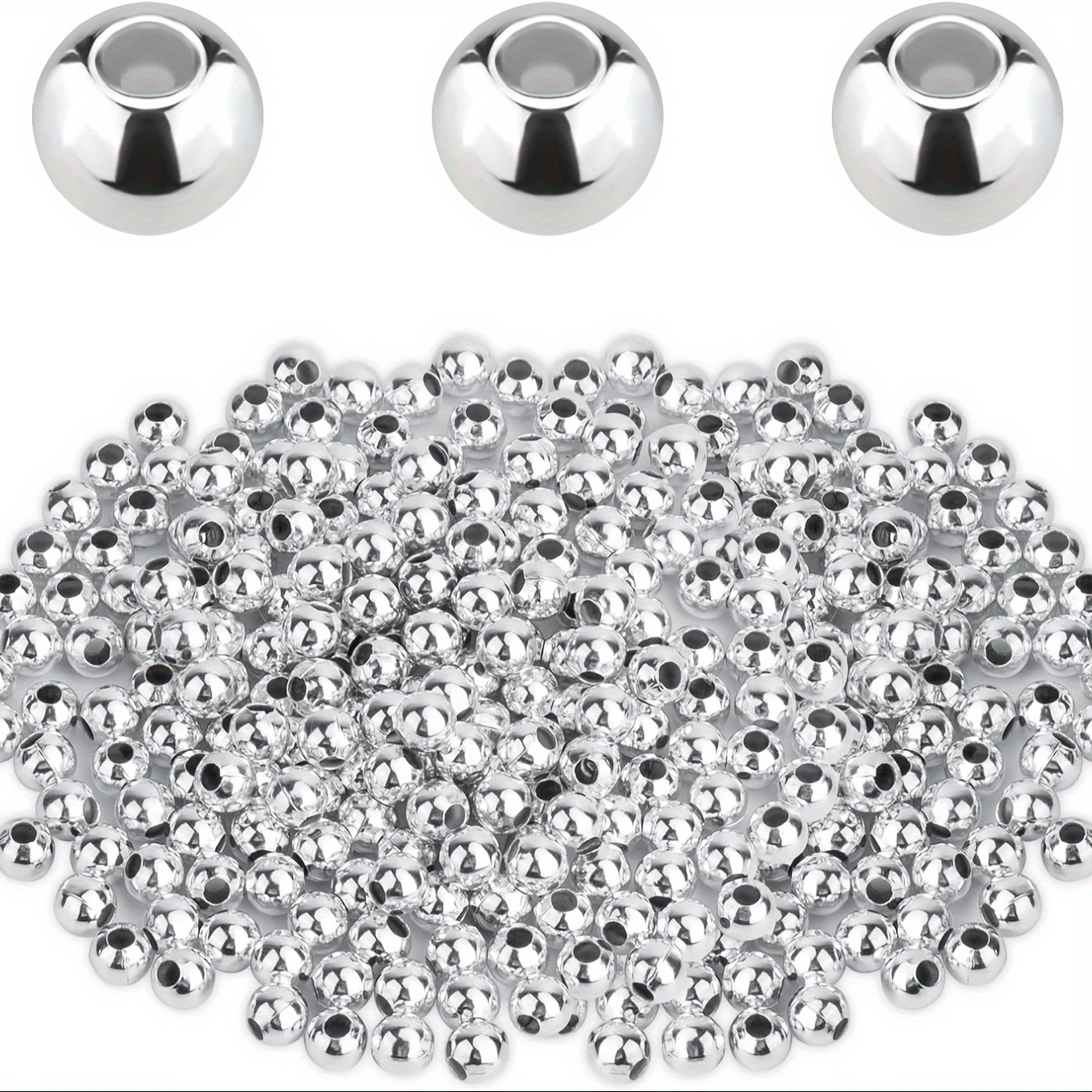About /bag Iron Spacer Beads Silver Color Plated Metal - Temu