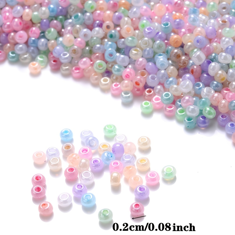 1 Box 2mm Glass Beads Mini Beads Colorful Charms Beads Loose Spacer Beads  For DIY Bracelet Necklace Jewelry Making Accessories