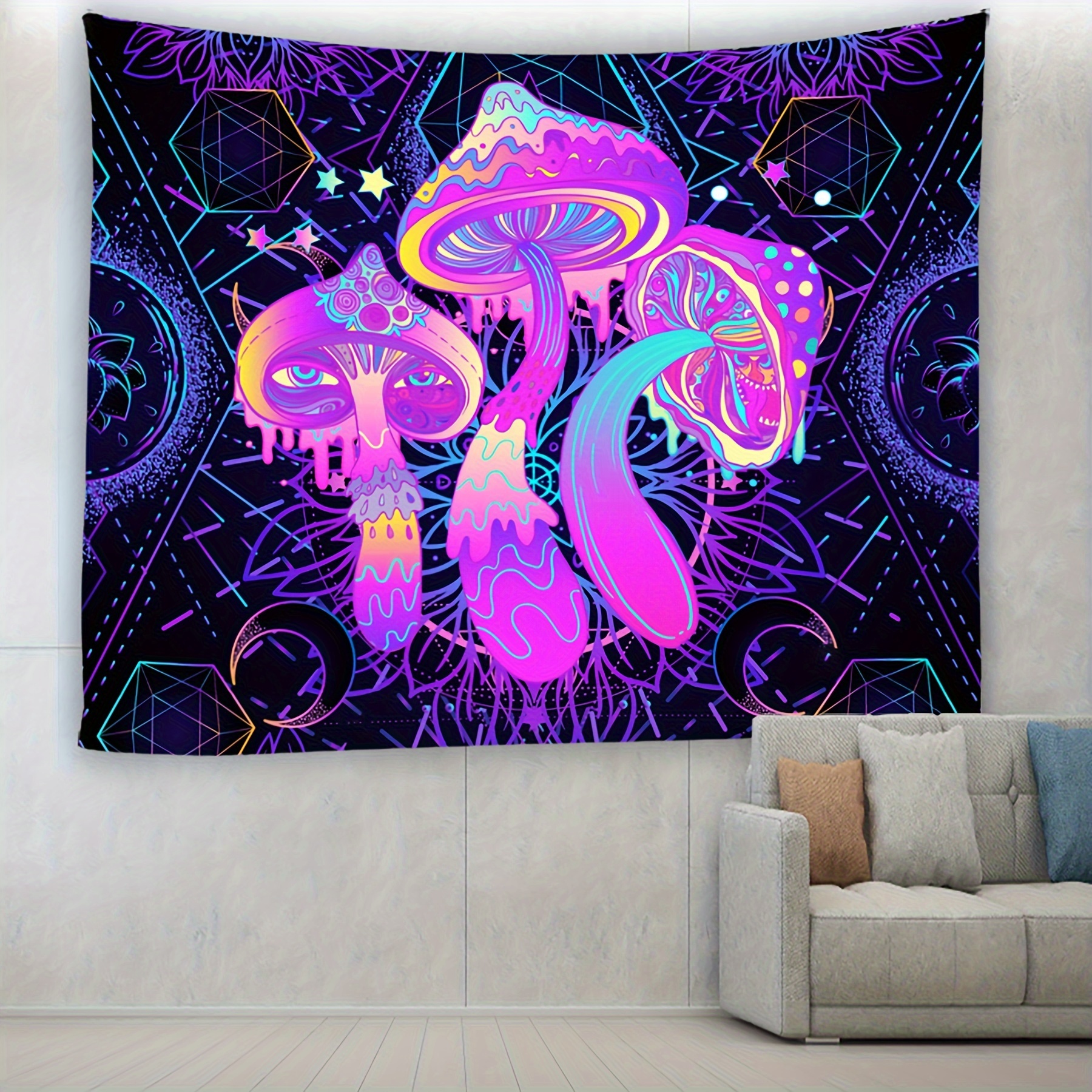 Mushroom Forest Astronaut Tapestry Wall Hanging Bohemian Witchcraft  Mysterious Tapestry For Dormitory Living Room Home Decoration With  Installation Kit - Temu