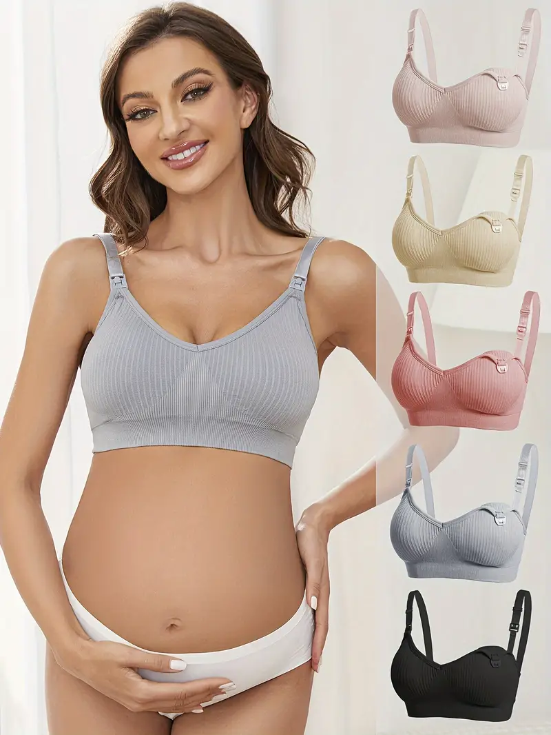 Women's Lightly Padded Cotton Fabric Mother Feeding/Nursing Bra, with Removable  Pads, Multicolor