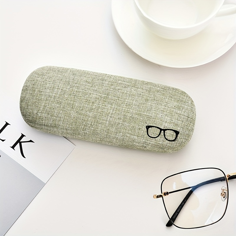 Linen Fabric Eyeglasses Case Hard Shell Protective Glasses Case