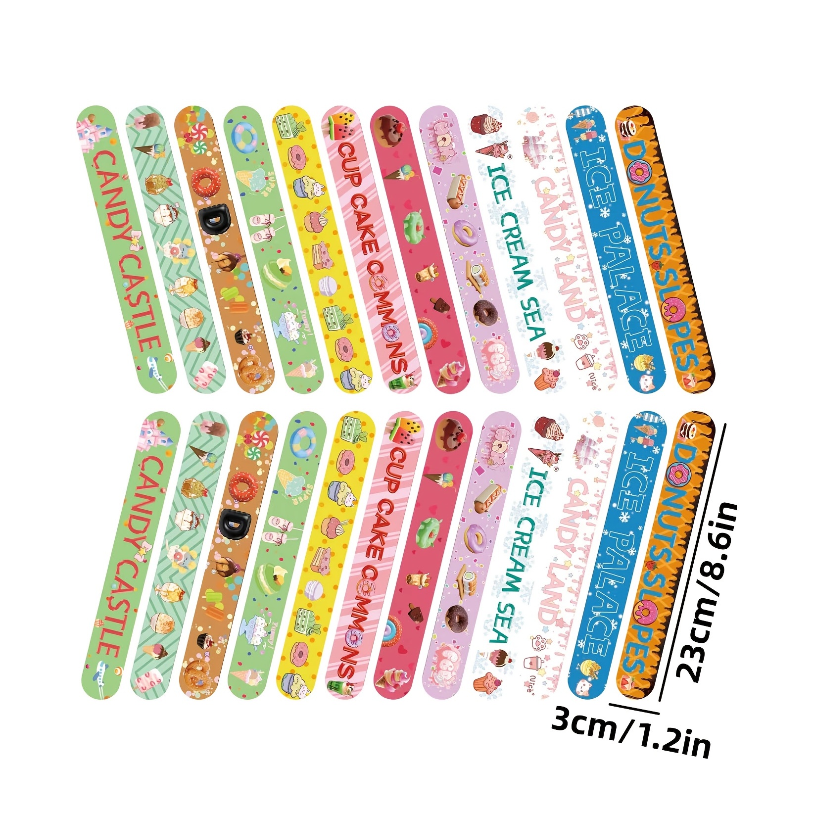 100 PCS Slap Bracelets Party Favors with Colorful Hearts Animal Print  Design Retro Slap Bands for Kids Adults Birthday Classroom Gifts (100PCS)