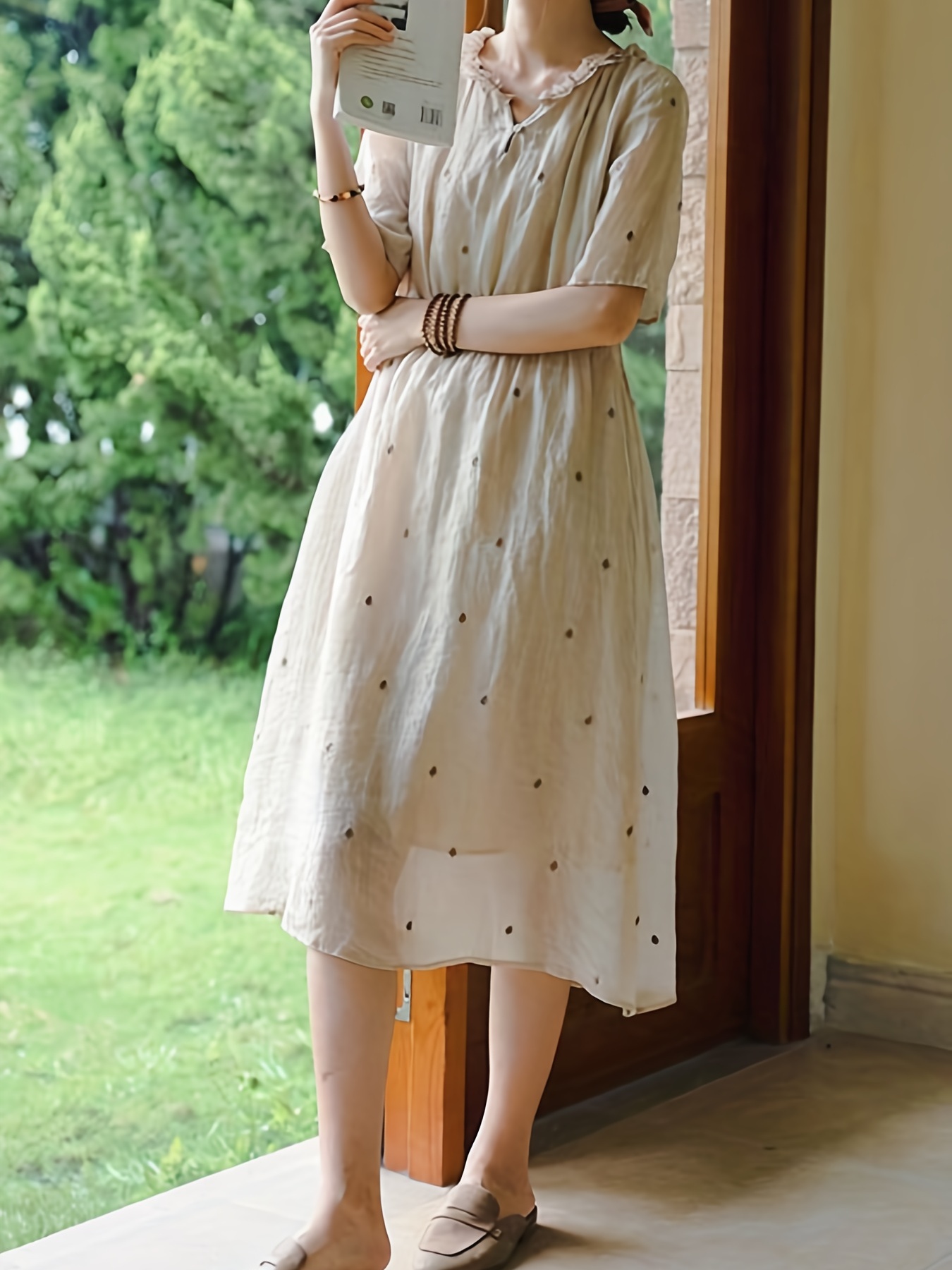 Women Cotton Dresses Summer Dresses Women Long Dresses Short Sleeve D9 –  SimpleLinenLife