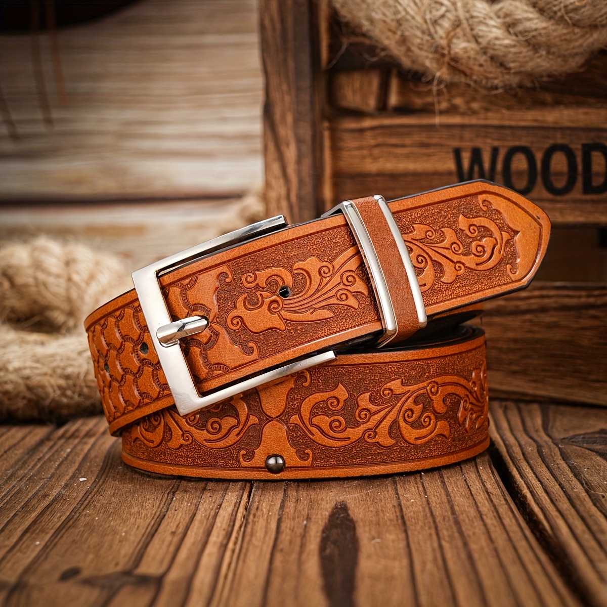 Fashion Charming Men's Western Style PU Leather Belt, Ideal choice for Gifts