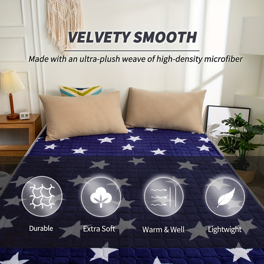 Flannel Velvet Mattress Protection, Soft Texture Mattress Pad Quilted Bed  Topper For Premium Quality And Comfort Breathable Surface Noiseless Fitted  Backing With Durable Elastic Straps - Temu