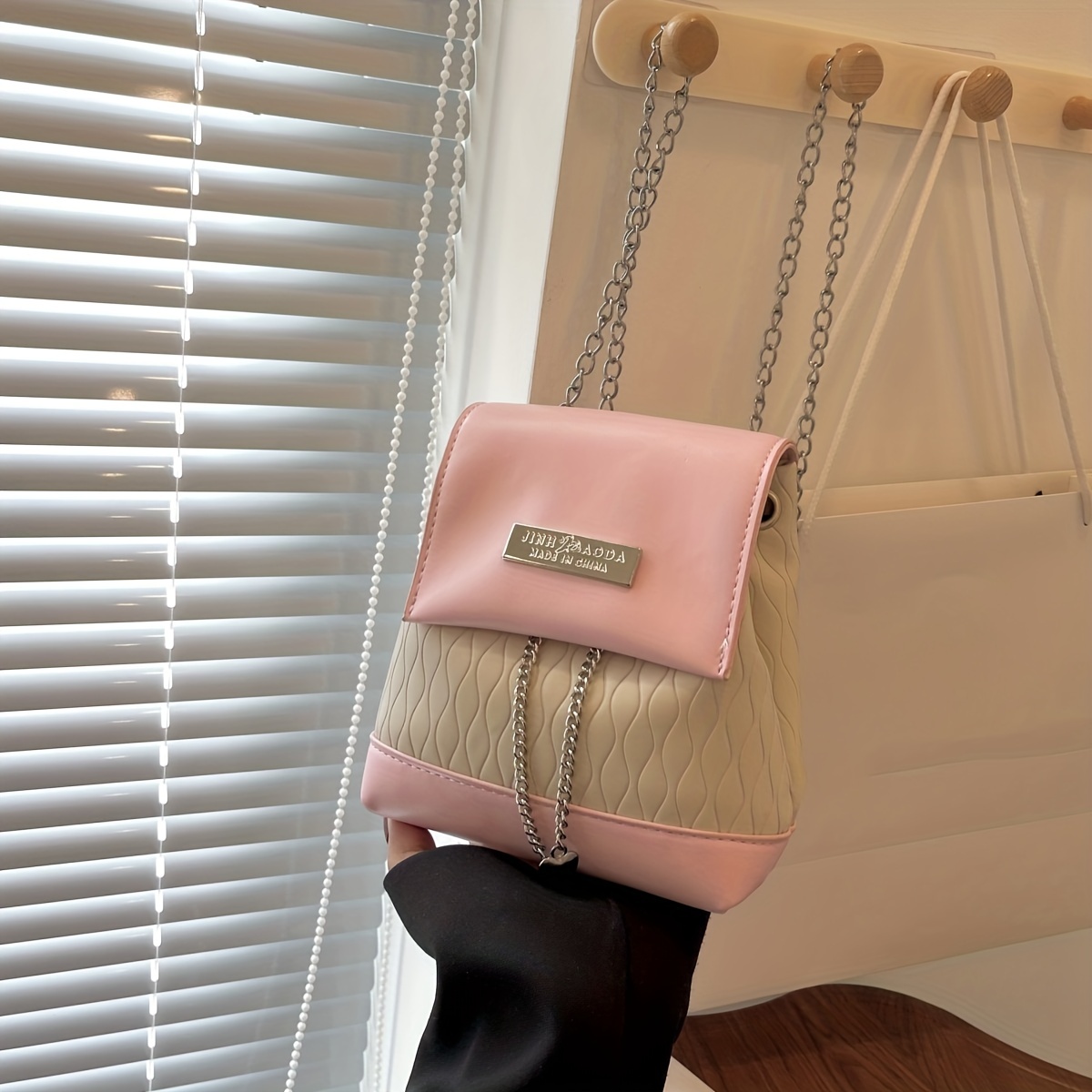 Mini Quilted Backpack in Blush