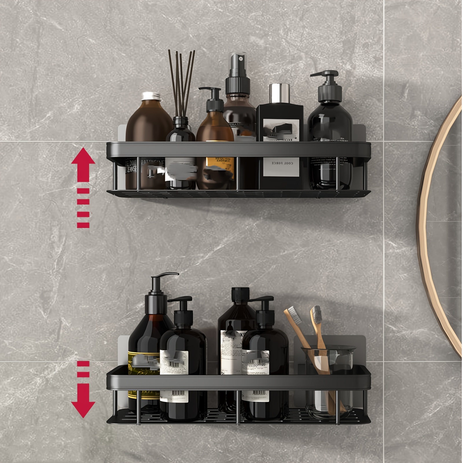 Bathroom Shelves No drill Corner Shelf Shower Storage Rack - Temu