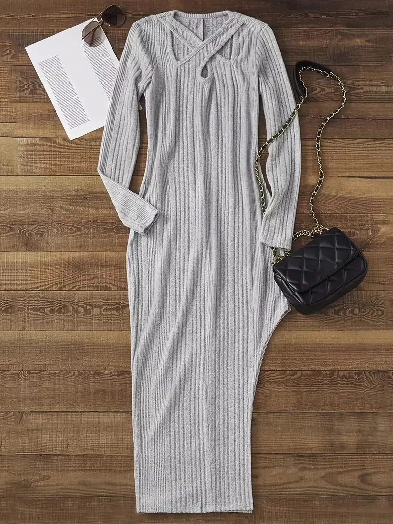 casual split dress Delliss Women's Summer Elegant Elbow-Length Sleeve Split Print Dress Ankle Length Trendy Casual Long Maxi Dress