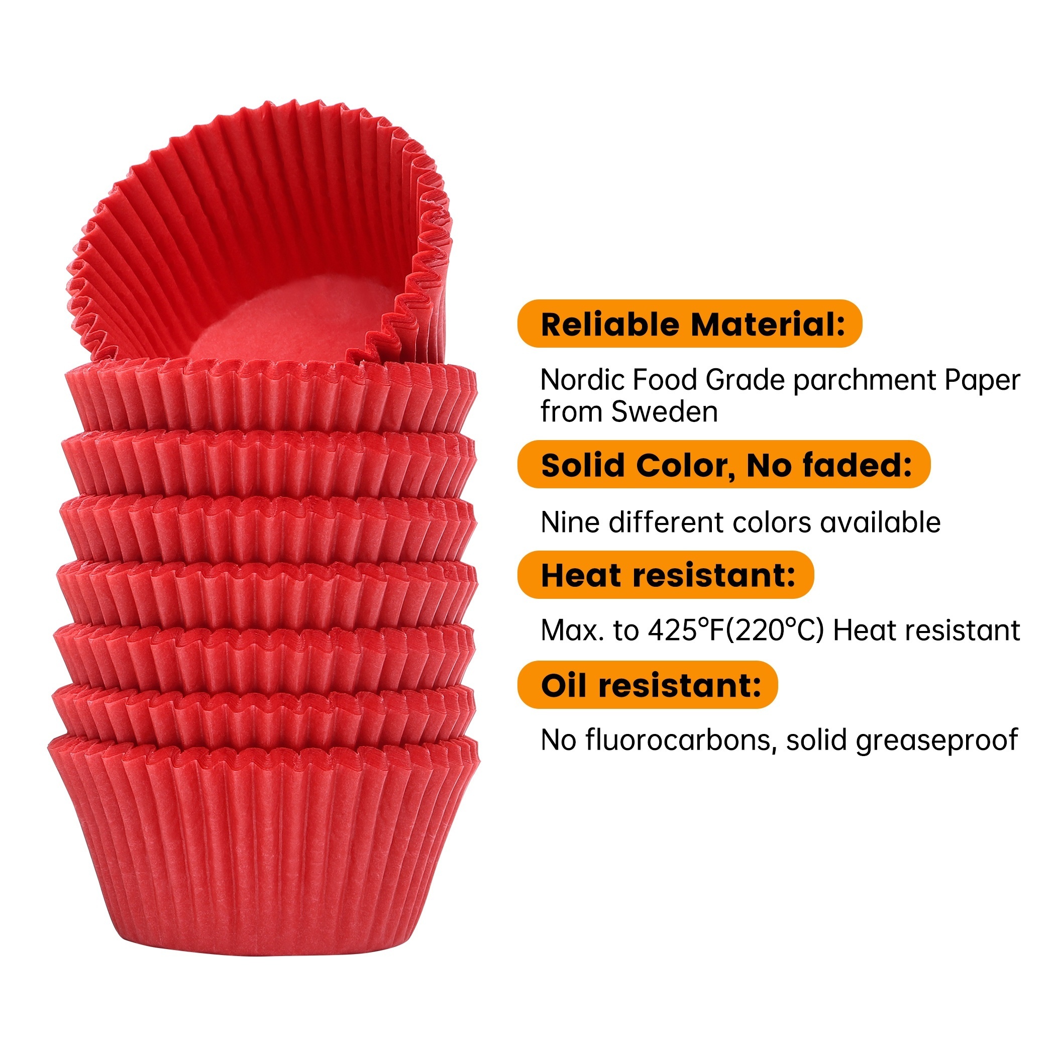 Nordic Paper] 200pcs Tulip Cupcake Liners for baking cups with