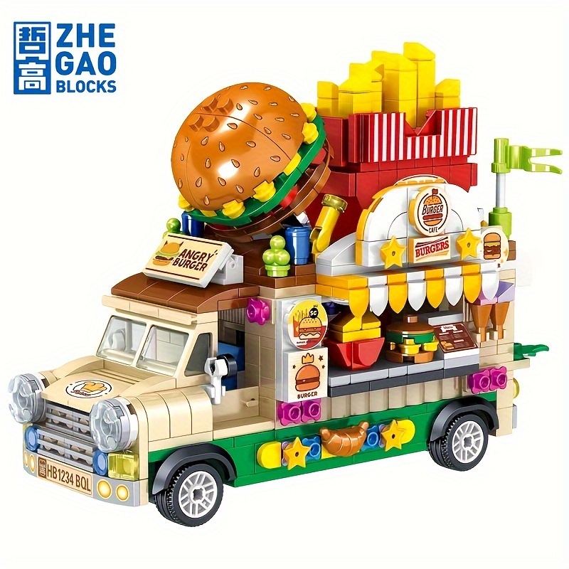 Mini Blocks Moc Comida rápida Hamburguesa Helado Papas fritas Bloques de  diamantes DIY Puzzle Asamblea Ornamento Juguetes para niños Regalo navideño