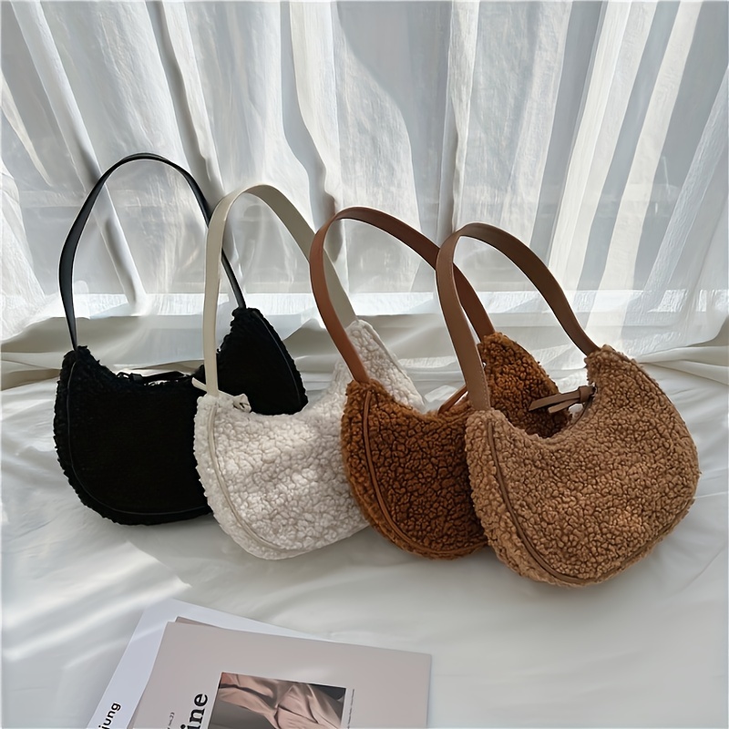 Plush Hobo Bag For Women, Autumn And Winter Shoulder Bag, Stylish Fluffy  Handbag & Purse - Temu Ireland