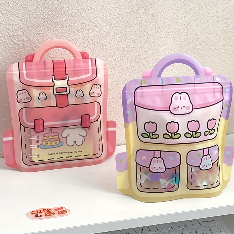 10pcs Cartoon Backpack Shape Jewelry Storage Bag
