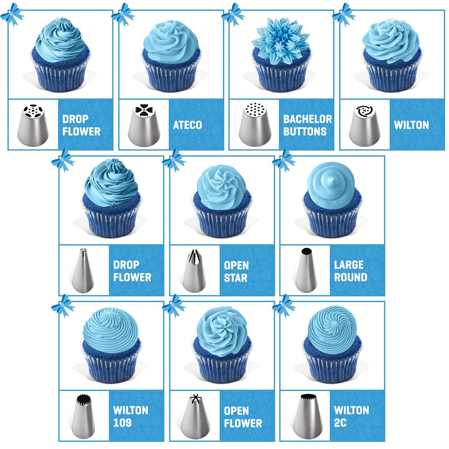 New! Wilton Open Star Tip 1M, Set of 2 Packs, For Cupcakes/Cakes