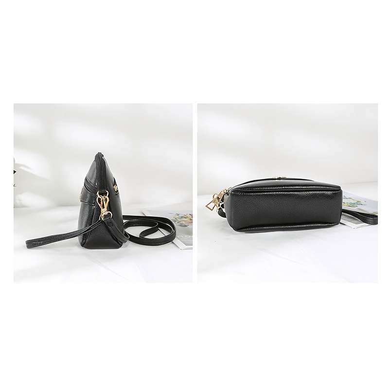 Black Mini Crossbody Purse Small Leather Purse Evening Bag 