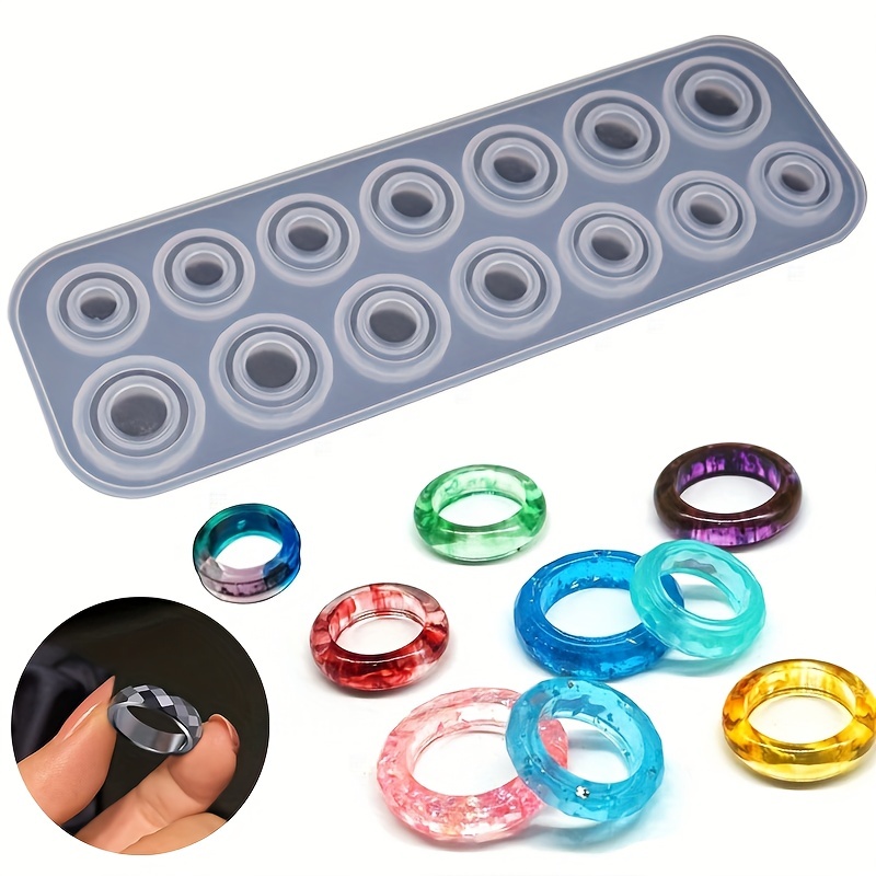 3Pcs/set Flexible Assorted Silicone Ring Mold For Making Resin Epoxy  Jewelry DIY Tools Transparent Round Shape Hot Selling