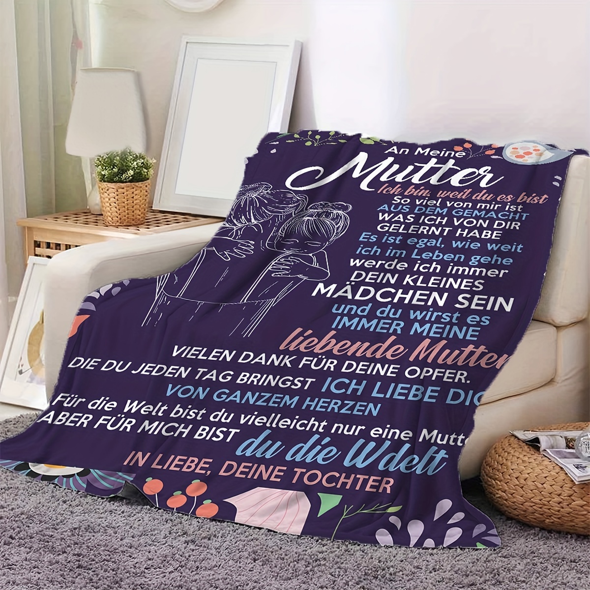 Envelope Printed Flannel Blanket Mother Daughter Anniversary Temu