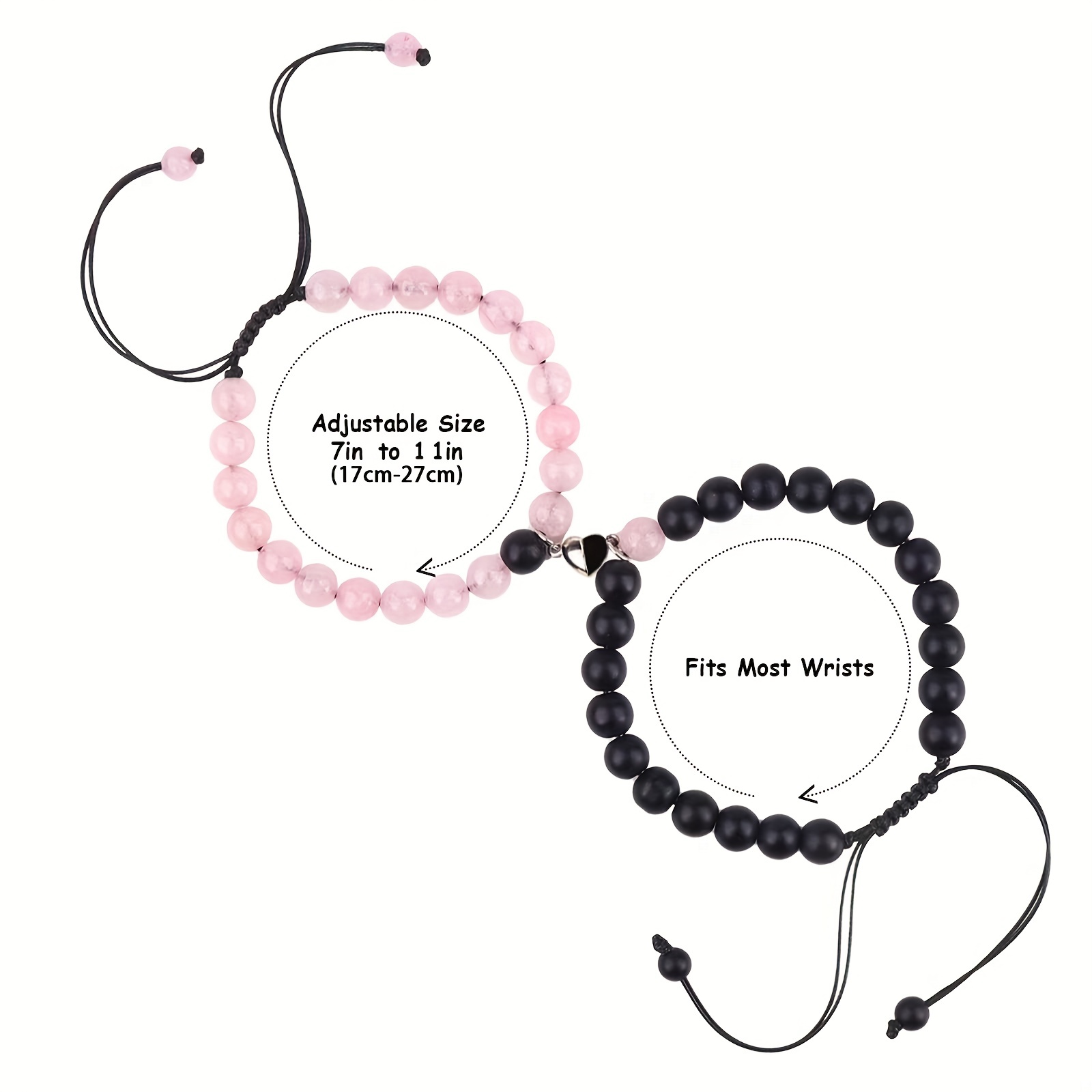 heart beads bracelet for couple friendship bands at Rs 60/piece