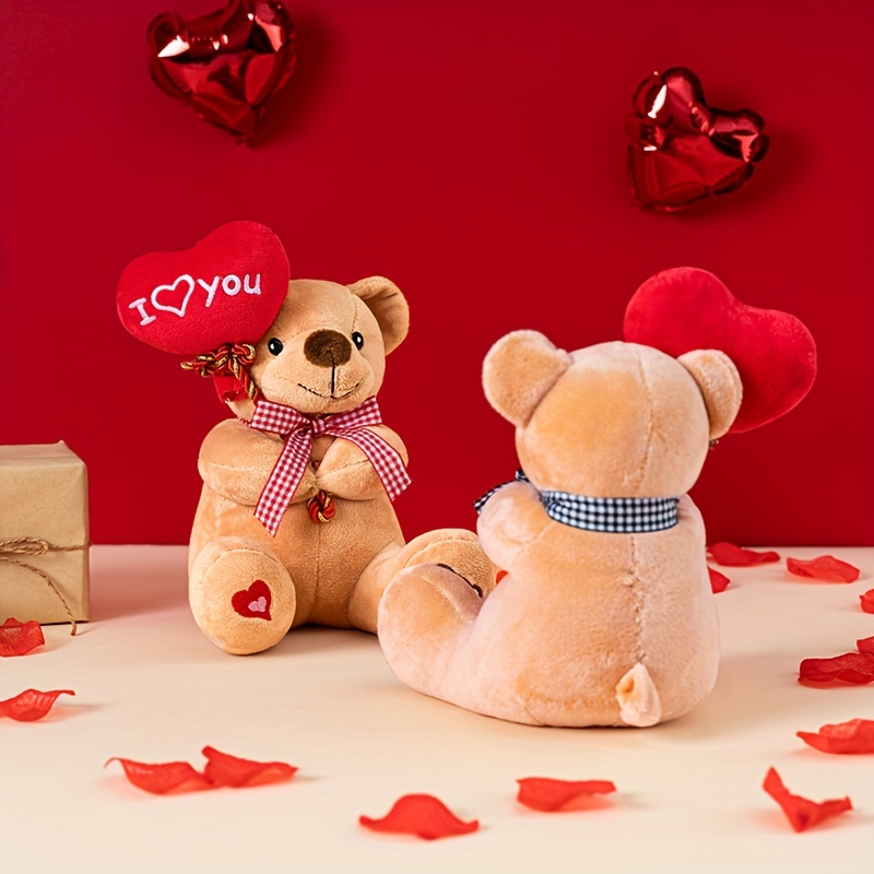  Oso de peluche de peluche, bonito oso de peluche con rosa,  regalo de oso de rosa dulce para tu ser querido, oso de peluche para novia,  niños, cumpleaños, San Valentín, Navidad (