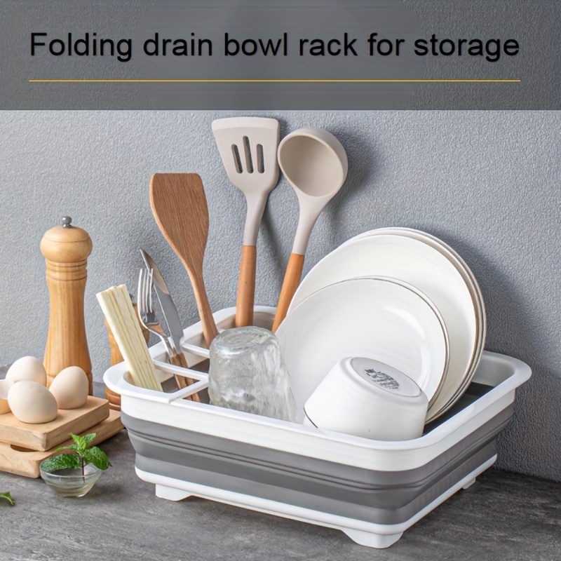 Kitchen Foldable Dish Bowl Storage Tray, Drying Rack, Drain Rack, Portable  Dinnerware Drainer Organizer, Kitchen Supplies - Temu