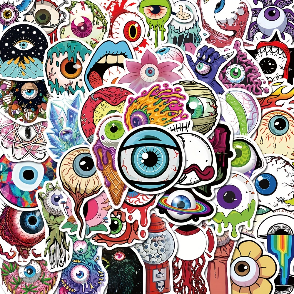 Cool Eyeball Stickers Pack, Halloween Horror Terror Vinyl