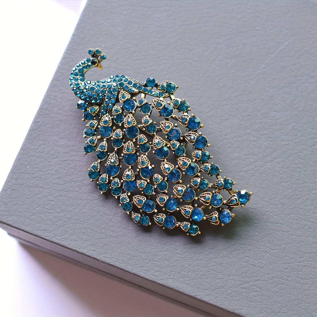 Jewelry, Womens Peacock Rhinestone Brooches Blue Corsage Scarf Clips For  Women Girls