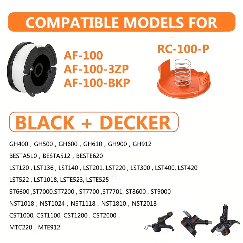 Af-100 Eater Spool Compatible With Black Decker String Trimmers,, - Temu