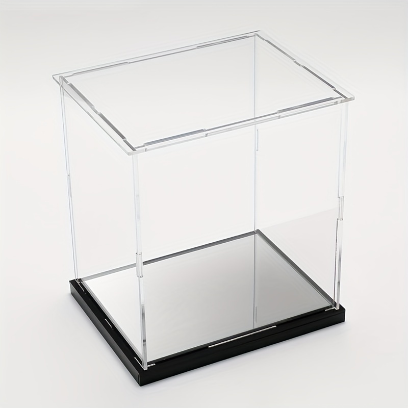 

1pc Mirror Base Display Box - Protect Your Toy Figurines With This Transparent Display Box Building Block Storage Cabine!