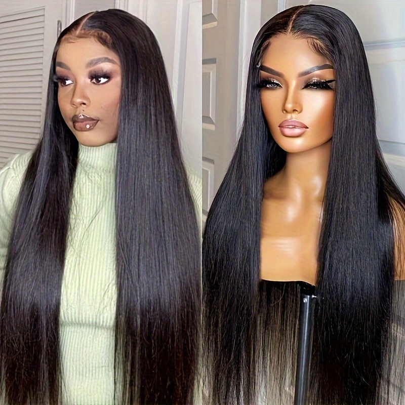 Straight Hd Lace Closure Wigs Straight Human Hair Wigs 180 Temu