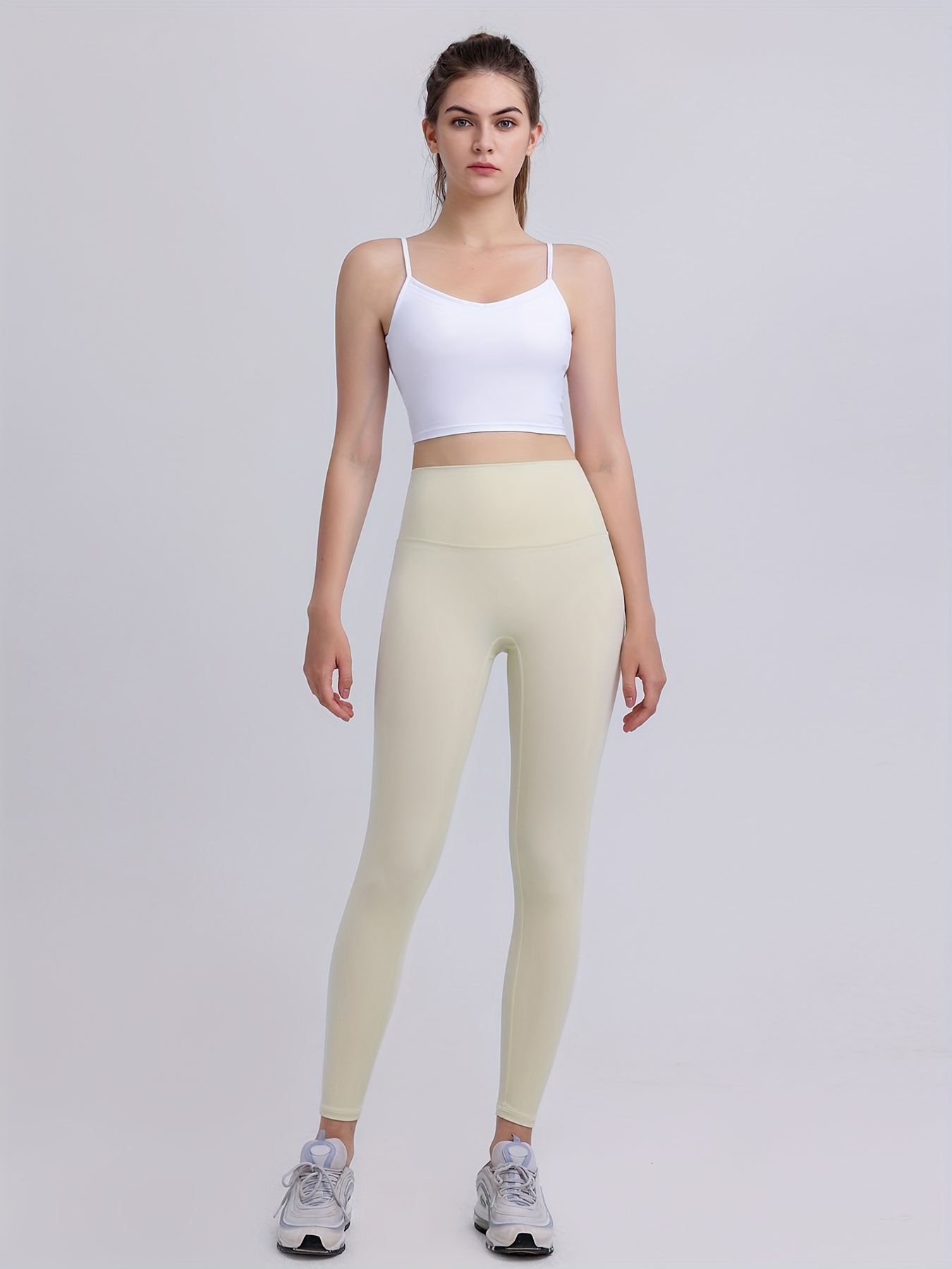 Solid Color Butt Lifting Slim Fit Yoga Tight Pants Running - Temu