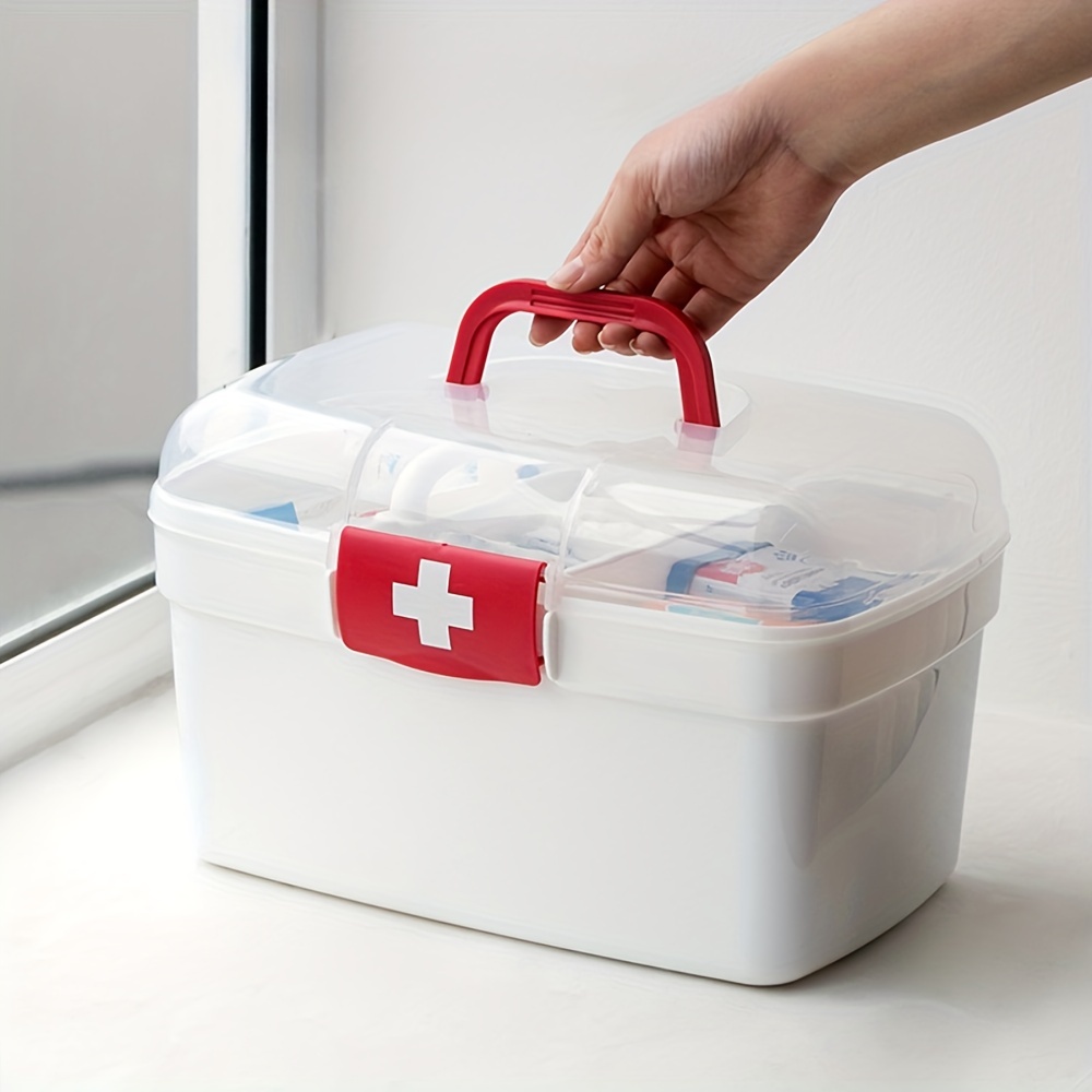 Caja de medicamentos doméstica de plástico de varias capas, Caja de  almacenamiento de medicamentos dividida y portátil, Caja de primeros  auxilios port