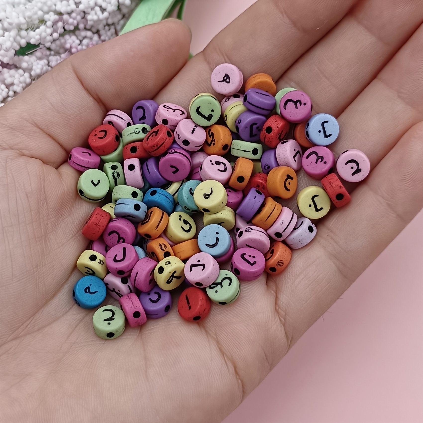 100pcs 7mm A-Z Letter Beads For Jewelry Making Acrylic Oval Loose