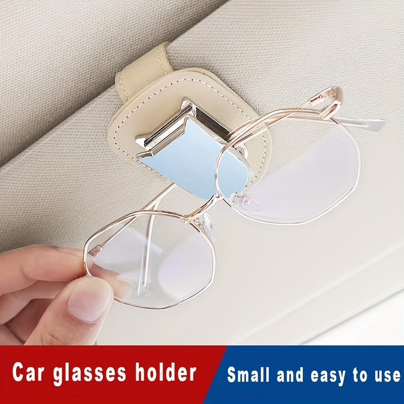 Porte-lunettes de soleil pour pare-soleil de voiture, lunettes en cuir  Hanger Mounter, porte-lunettes magnétiques et clip de carte de billet,  accessoires intérieurs automobiles Unive