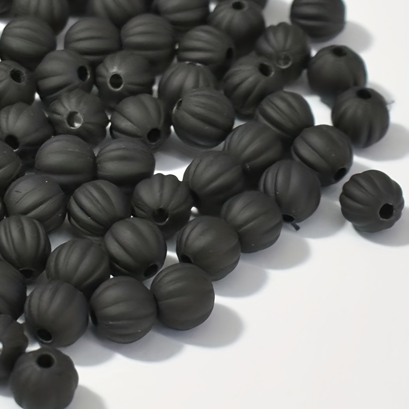 Polymer Clay Beads Pumpkin Soft Pottery Black Beads Loose - Temu