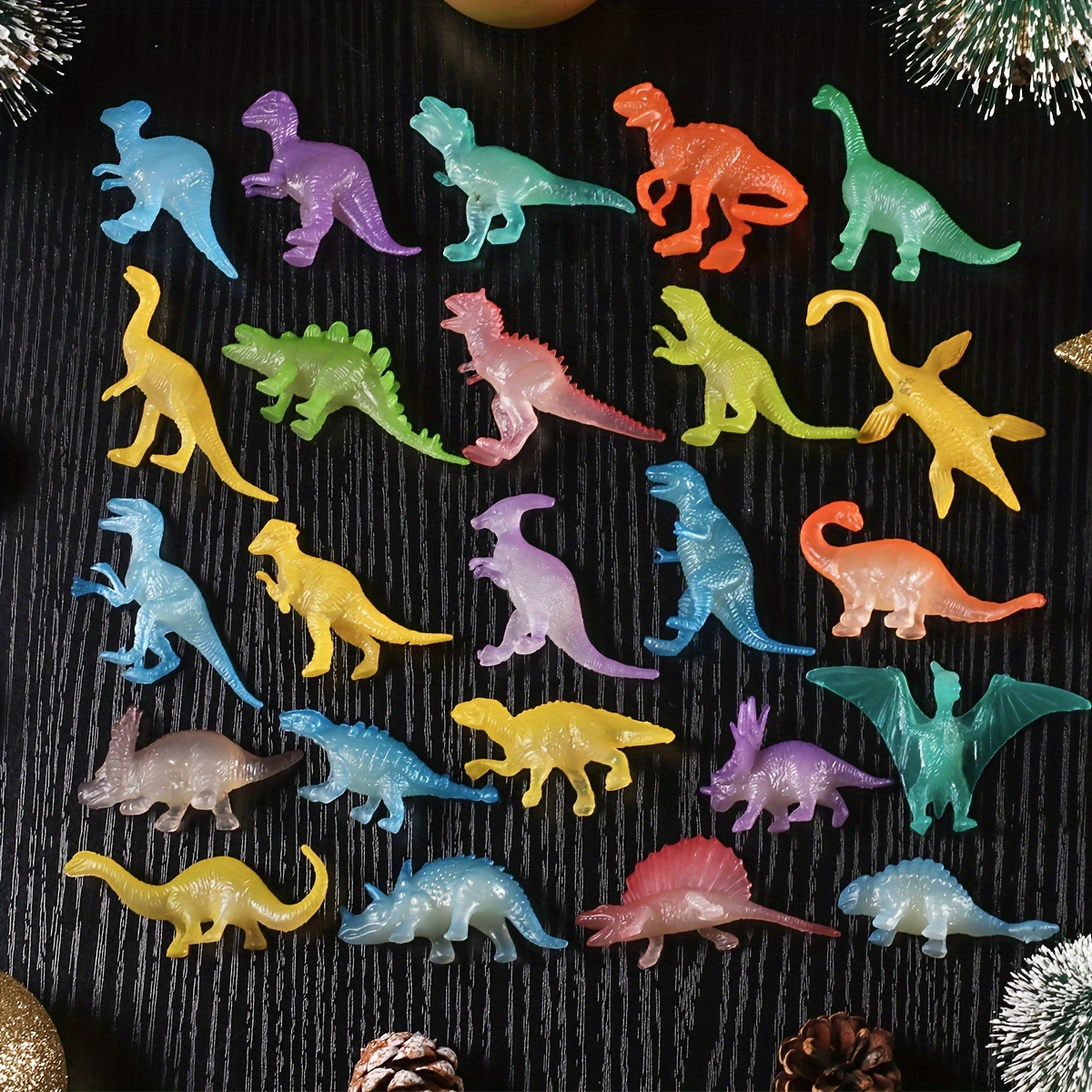 Mini Dinosaurs Toys Glow In Dark Dino Figure Dinosaur Party - Temu