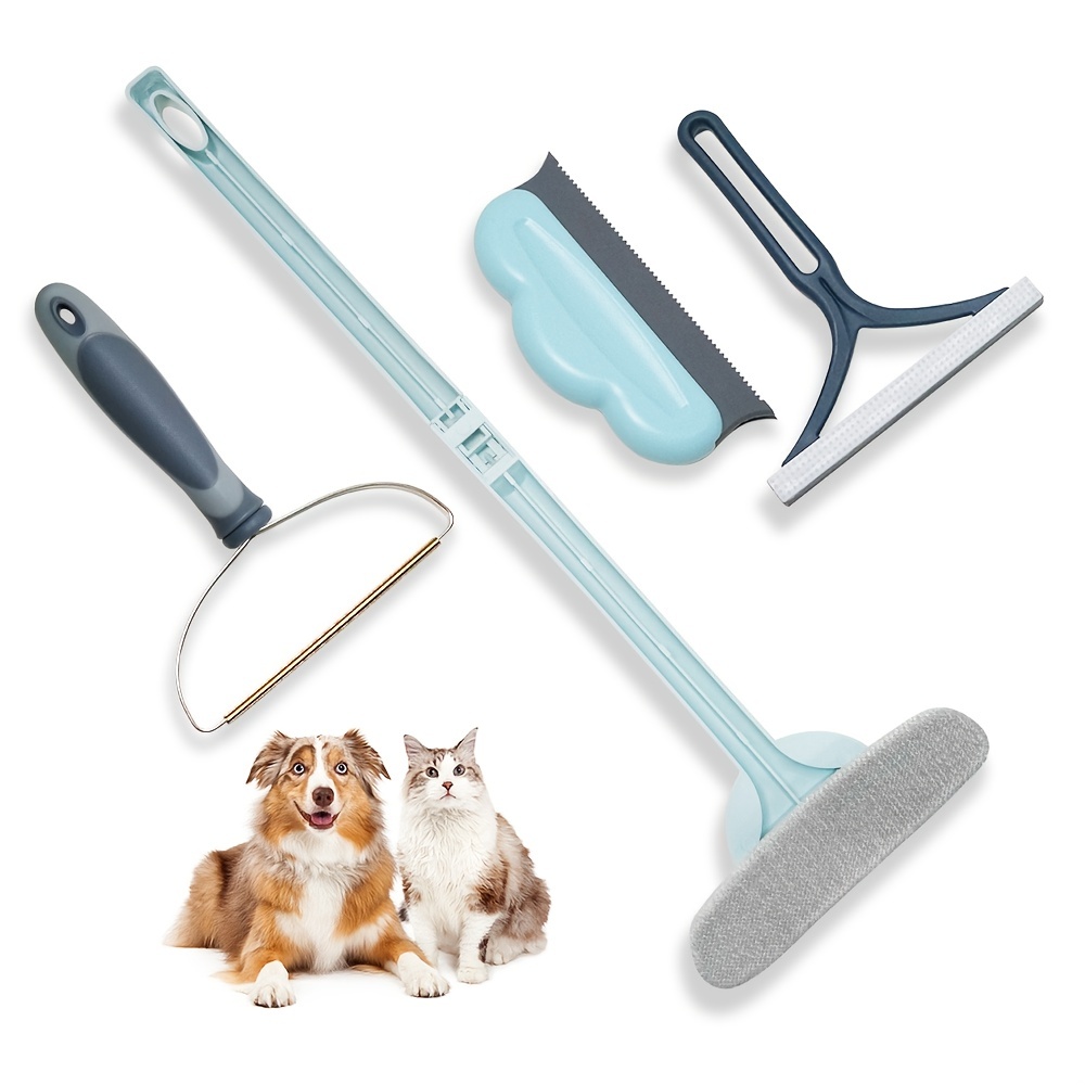 

4 Pack Pet Hair Remover, Cat Dog Hair Remover For Couch, Lint Cleaner, Portable Carpet Scraper, Clothes Fuzz Rollers Brush For Carpets, Car Mat, Bedding, Pet Bed, Furniture & Rug Cleaning Supplies