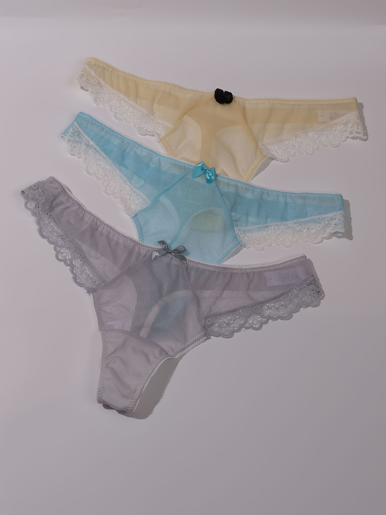1/6 Female Underwear Thong Panties Mesh with Lace Bow Underpants